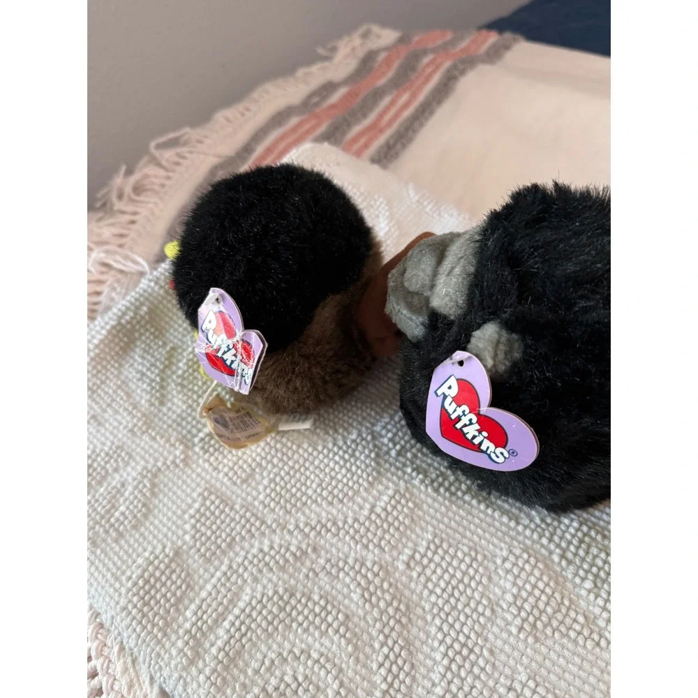 Vintage Swibco Puffkins Plush Lot Turkey Gorilla Duck Bean Bag Toys NWT